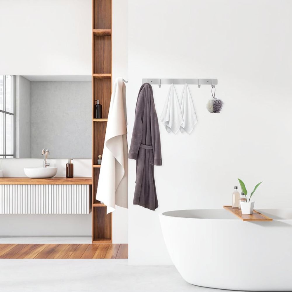 Home Bathroom Organizer - Versatile Stainless Steel Hanging Rack Wall