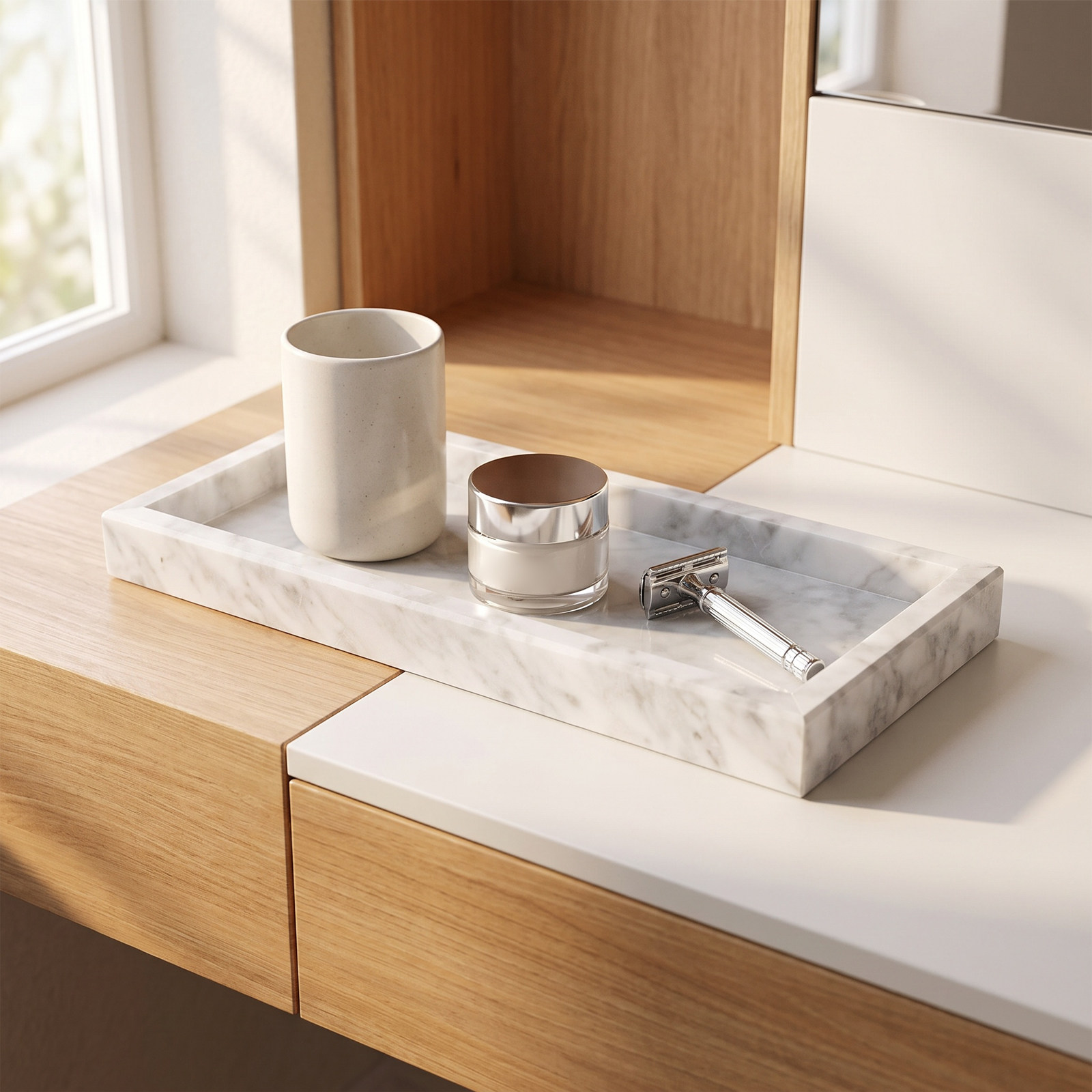 12x5 Rectangle Marble Tray Van - огляд і ціна Home Bathroom Organizer