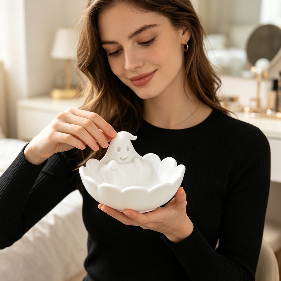 Matte White 3D Cute Ghost-Shap - огляд і ціна Home Essentials Bathroom Storage